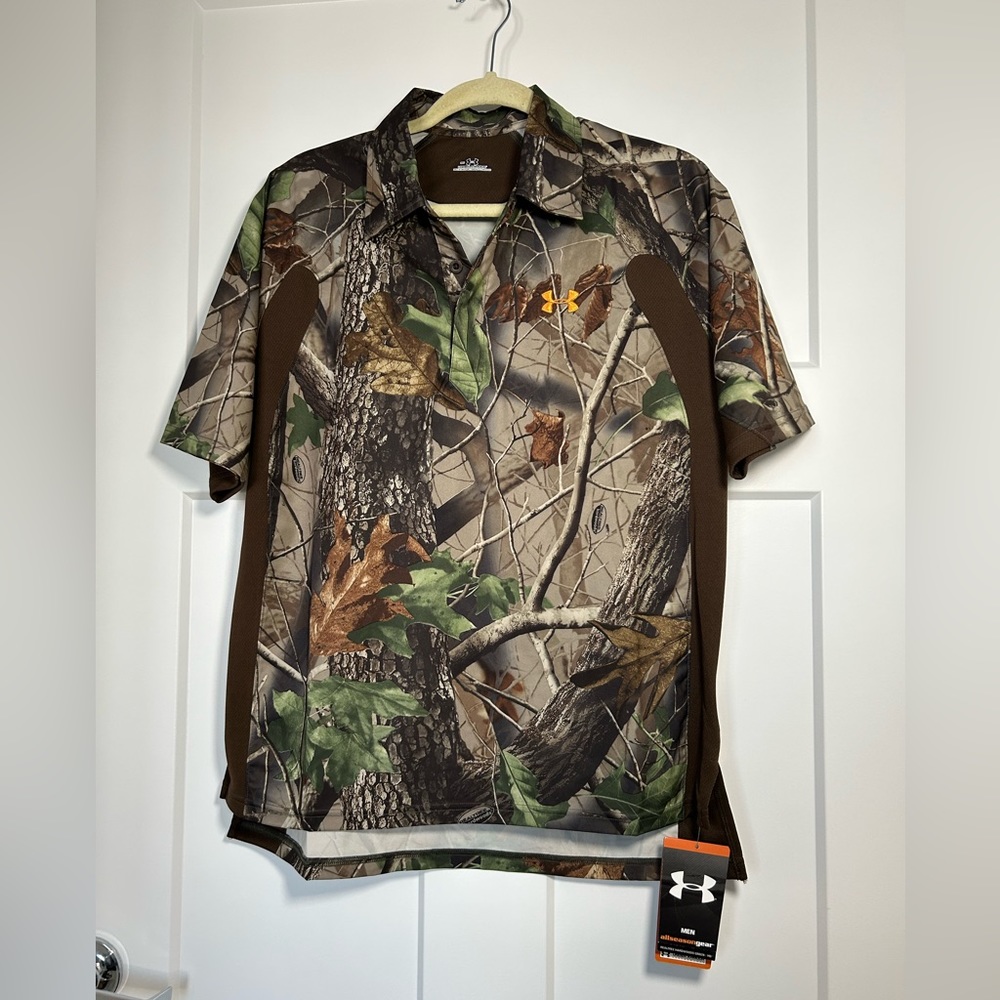 Under Armour Camo Hunting Shirt, Small but Fits Like Loose Medium